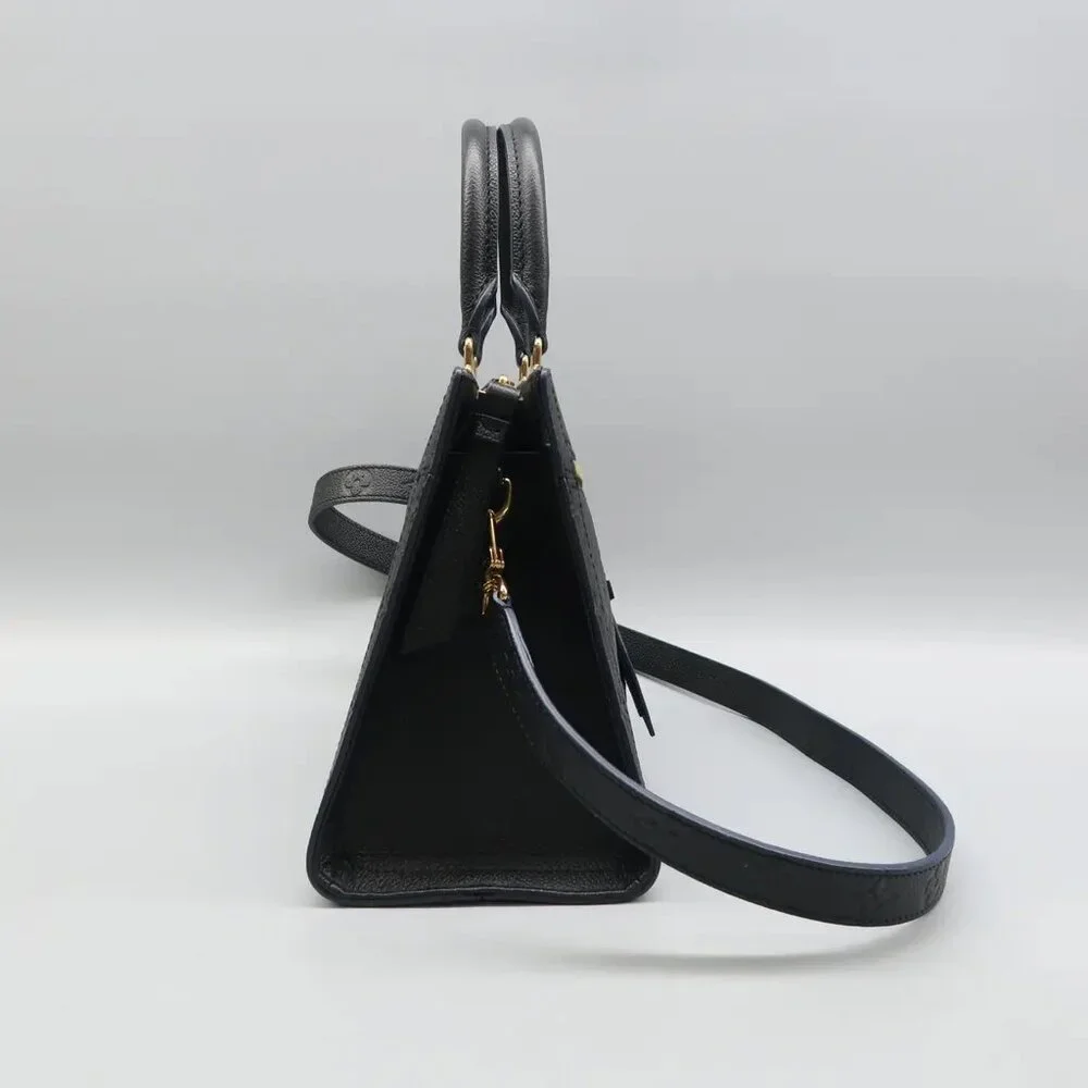 100% Authentic Louis Vuitton Sully Black Monogram Leather Satchel - Picture 4 of 12
